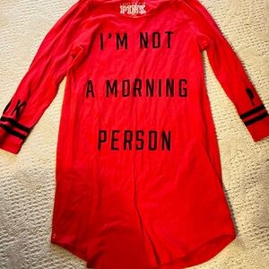 Vintage VS pink I’m not a morning person tunic XS